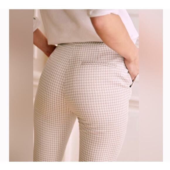 SEZANE Clara Trousers Camel/Ecru Houndstooth Women’s Size 34/US 2 EUC - Picture 7 of 15